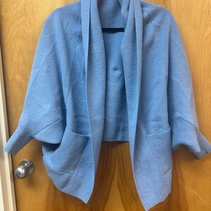 Light Blue Open Cardigan with Pockets